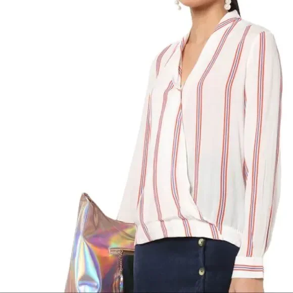Vero Moda StripedHanna Shirt or Blouse Red White & Blue Size Large New With Tag  - Picture 4 of 11